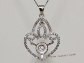 spm246 Sterling Silver Sparkling Zircon Pendant Mounting For Jewelry Marking
